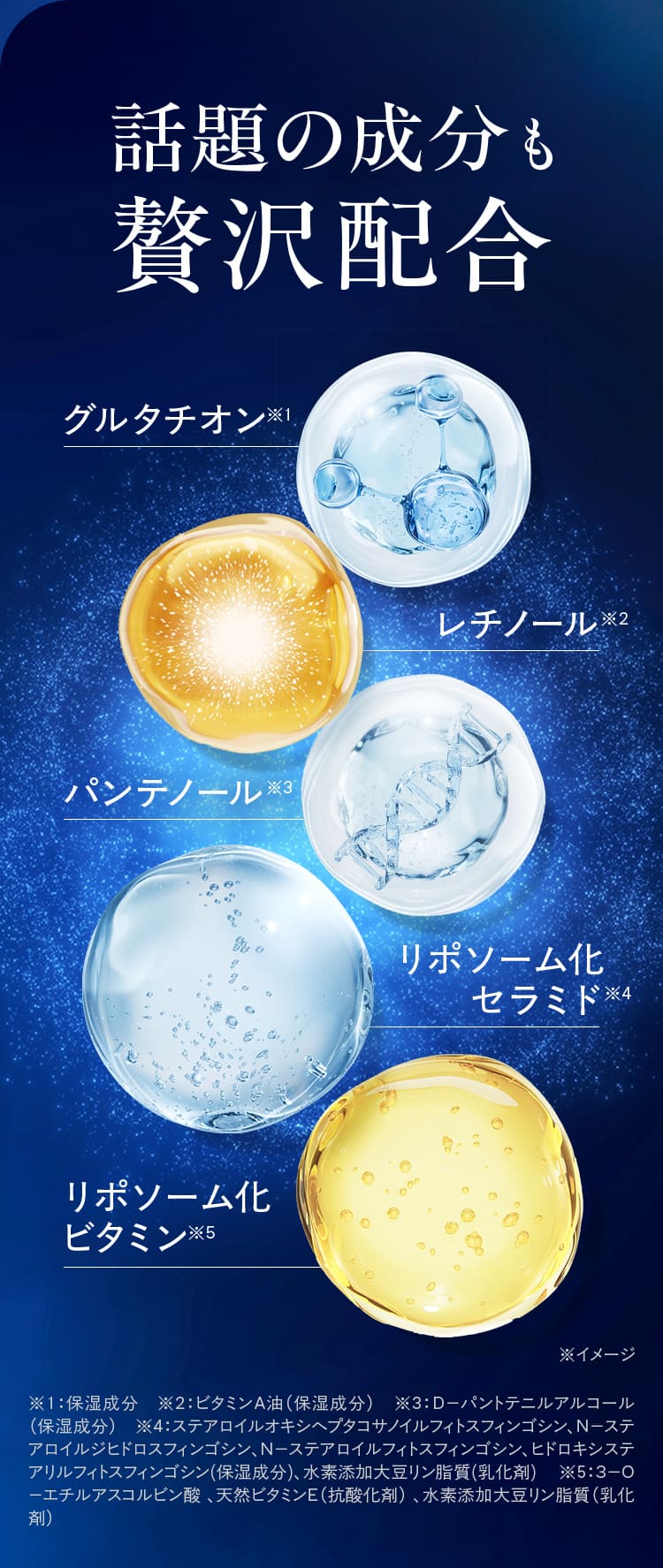 話題の成分も贅沢配合